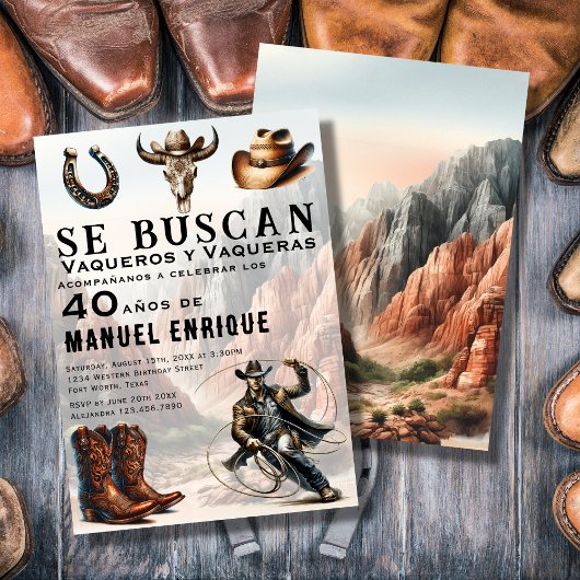 Lasso Vaquero Spaans Western Cowboy 40ste verjaard Kaart