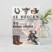 Lasso Vaquero Spaans Western Cowboy 55ste verjaard Kaart (Staand voorkant)