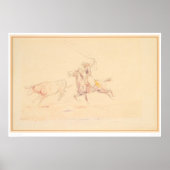 Lassoing Steer 1905 (1418A) Poster (Voorkant)