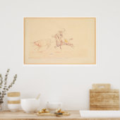 Lassoing Steer 1905 (1418A) Poster (Keuken)