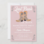 Last Bash Nash Cowgirl Boots Rozen Bachelorette Kaart (Voorkant)