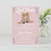 Last Bash Nash Cowgirl Boots Rozen Bachelorette Kaart (Staand voorkant)
