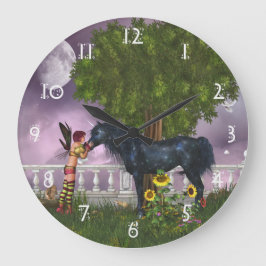 Last Black Unicorn Wall Clock Grote Klok