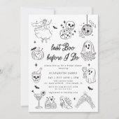 Last Boo Before I DO Ghost Floral  Bridal Shower  Kaart (Voorkant)