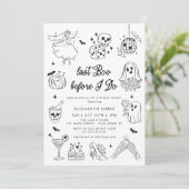 Last Boo Before I DO Ghost Floral  Bridal Shower  Kaart (Staand voorkant)