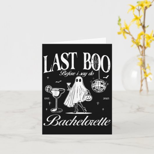 Last Boo Before I Say Do Bride Ghost Bachelorette  Kaart (Gele Bloem)