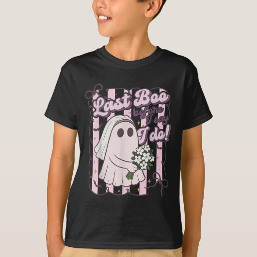 Last Boo Before I Say I Do Bride Ghost Halloween B T-shirt (Voorkant)