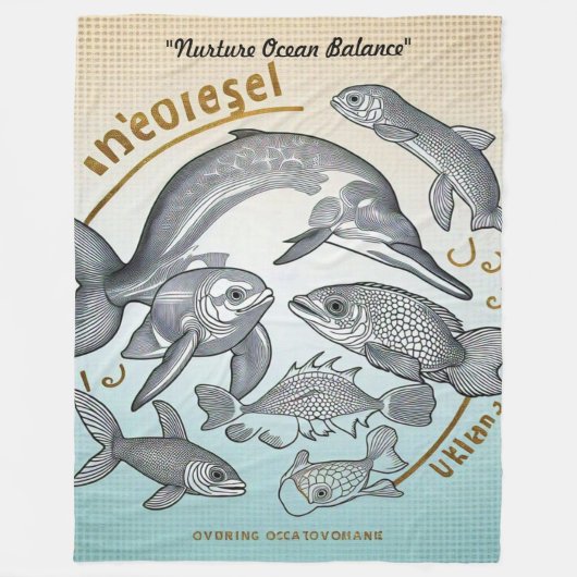 "Last Chance for Coral" Fleece Deken (Voorkant)