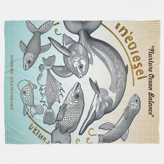 "Last Chance for Coral" Fleece Deken (Voorkant (Horizontaal))