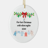 Last Christmas with Silent Nights – Personalized  Keramisch Ornament (Rechts)
