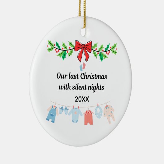 Last Christmas with Silent Nights – Personalized  Keramisch Ornament (Rechts)