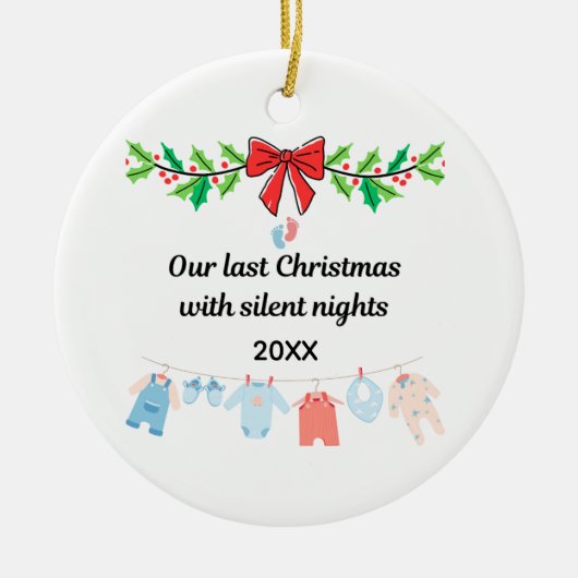 Last Christmas with Silent Nights – Personalized Keramisch Ornament (Voorkant)