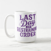 Last Day of Restraining Order Purple Print Koffiemok (Links)