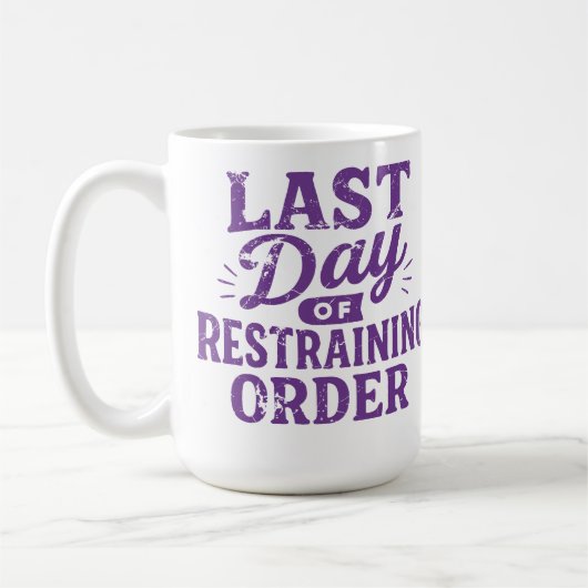 Last Day of Restraining Order Purple Print Koffiemok (Links)