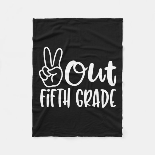 Last Day Of School Peace Out Fifth 5th Grade Teach Fleece Deken (Voorkant)