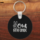 Last Day Of School Peace Out Fifth 5th Grade Teach Sleutelhanger (Voorkant)