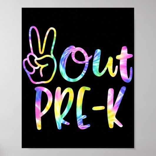 Last Day of School Peace Out Preschool Pre K Teach Poster (Voorkant)