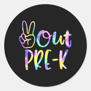 Last Day of School Peace Out Preschool Pre K Teach Ronde Sticker