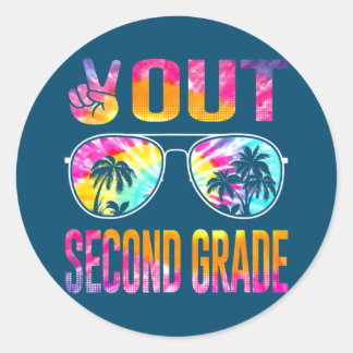 Last Day Of School Peace Out Second 2nd Grade Ronde Sticker