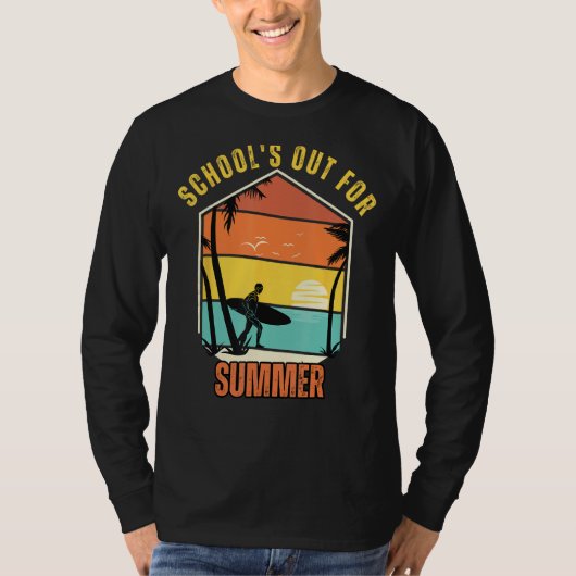 Last Day Of School Retro Schools Out For Summer Te T-shirt (Voorkant)