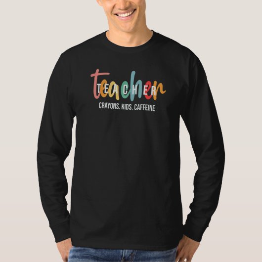 Last Day of School Teacher Teach Rainbow   T-shirt (Voorkant)