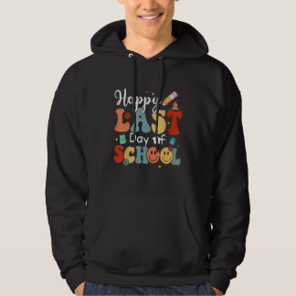 Last Day Of School Vibes Retro Groovy Smile Face G Hoodie