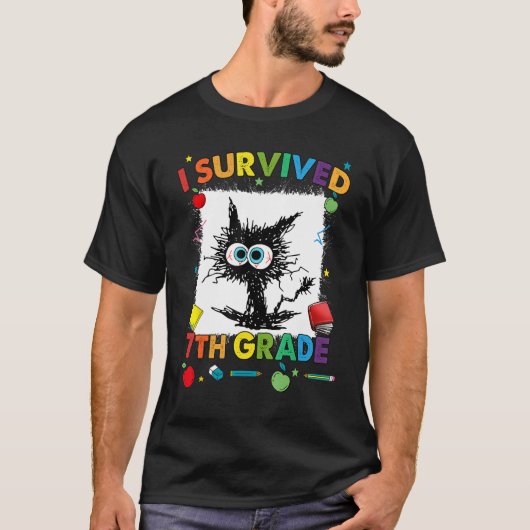 Last Day Of Seventh 7th Grade I Survived 7th Grade T-shirt (Voorkant)