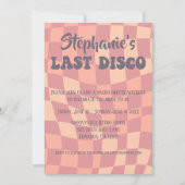 Last Disco 70s Bachelorette Invitation Kaart (Voorkant)
