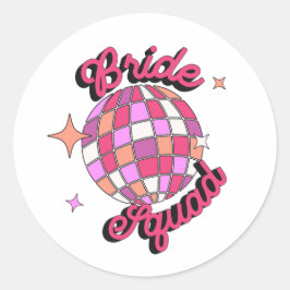 last disco bachelorette party pink disco ball ronde sticker
