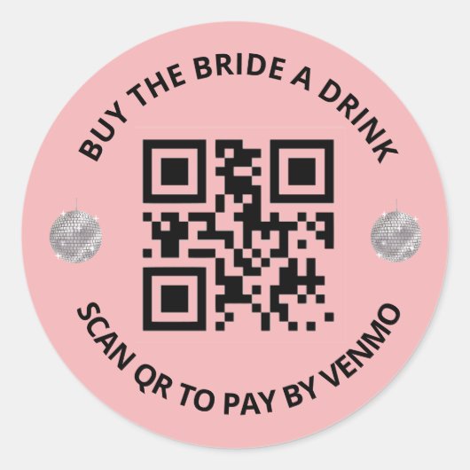 Last Disco Bachelorette QR/Venmo Sticker (Voorkant)