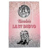 Last Disco Bachelorette Retro Thleed Medium Cadeauzakje (Achterkant)