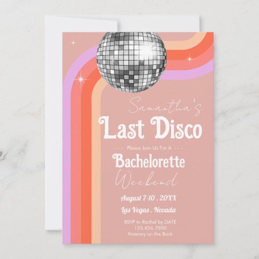 Last Disco Bachelorette Weekend Kaart (Voorkant)
