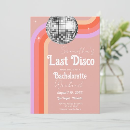 Last Disco Bachelorette Weekend Kaart (Staand voorkant)