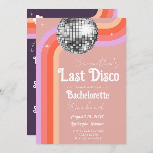 Last Disco Bachelorette Weekend Kaart (Voorkant / Achterkant)