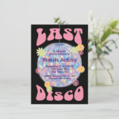 Last Disco Ball Bachelorette Party Invitati 1970 Kaart (Staand voorkant)