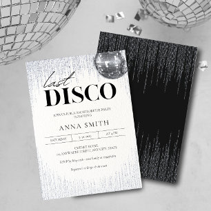 Last Disco Glitz & Glam Bachelorette Party Invitat Kaart