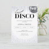 Last Disco Glitz & Glam Bachelorette Party Invitat Kaart (Staand voorkant)
