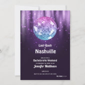 Last Disco Nashville Bachelorette Party Uitnodigin Kaart (Voorkant)