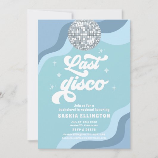 Last Disco Retro 70 Bachelorette Weekend Itinerary Kaart (Voorkant)