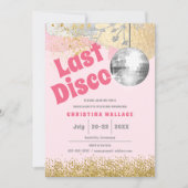 Last Disco Retro Glam Pink Gold Bachelorette Kaart (Voorkant)