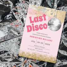 Last Disco Retro Glam Pink Gold Bachelorette