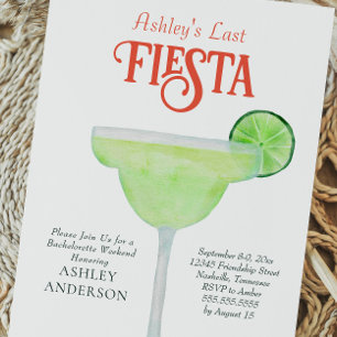Last Fiesta Margarita Bachelorette Invitation Briefkaart
