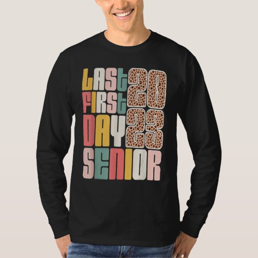Last First Day Senior 2023 Graduation Leopard T-shirt (Voorkant)