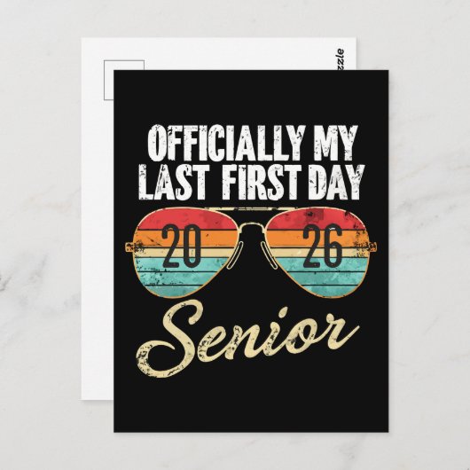 Last First Day Senior 2026 Briefkaart (Voorkant / Achterkant)