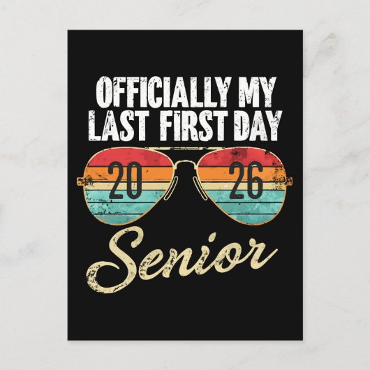 Last First Day Senior 2026 Briefkaart (Voorkant)