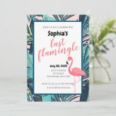 Last Flamingle Vrijgezellenfeest Invite Kaart (Staand voorkant)