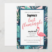 Last Flamingle Vrijgezellenfeest Invite Kaart (Voorkant / Achterkant)