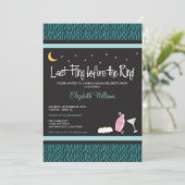 Last Fling Zebra Bachelorette Invitation (aqua) Kaart (Staand voorkant)