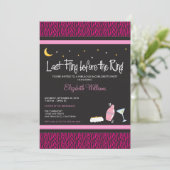 Last Fling Zebra Bachelorette Invitation (fuschia) Kaart (Staand voorkant)