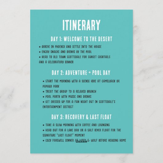 Last Float Bachelorette Party Weekend Invitation Kaart (Achterkant)